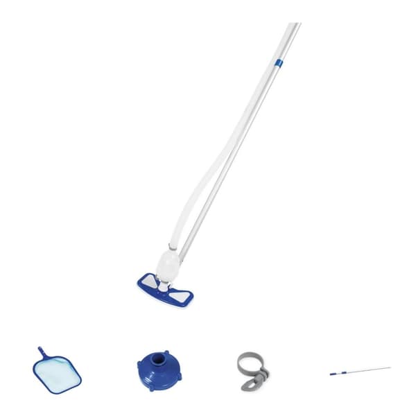 Bestway - Poolstøvsuger AquaClean & Sand filterpumpe 5678 L/h & Filterkugler 500 g &WAYS Skrubebørste