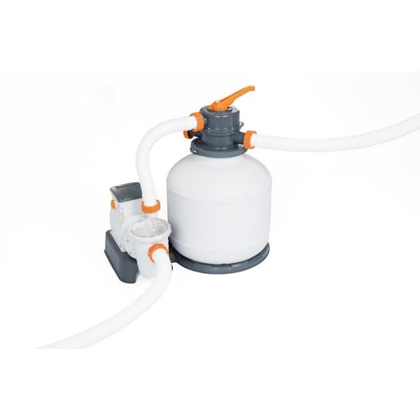 Bestway - Poolstøvsuger AquaClean & Sand filterpumpe 5678 L/h & Filterkugler 500 g &WAYS Skrubebørste