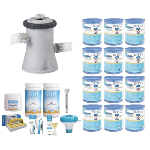 WAYS - Uima-altaan huolto - Paketti pieni ja suodatinpumppu 1250 l/h & 12 suodatinta Type H