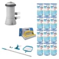 Pikkukuva 1 / 7: WAYS - Uima-altaan huolto - Huoltosarja ja suodatinpumppu 2271 l/h & 12 suodatinta Tyyppi A & WAYS kuurausharja