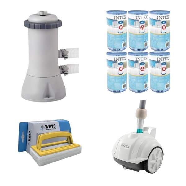 WAYS - Uima-altaan huolto - Uima-altaan pölynimuri ZX50 ja suodatinpumppu 3407 l/h ja 6 suodatinta Tyyppi A & WAYS kuurausharja
