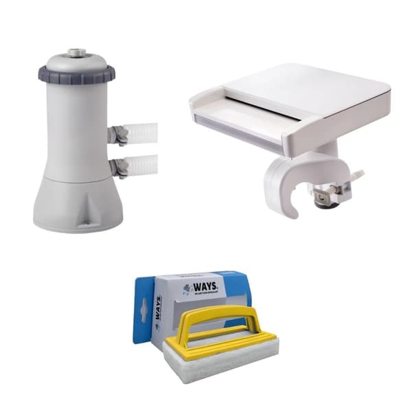 Intex - Vandfalds- og filterpumpe 3407 L/h &WAYS Skrubebørste