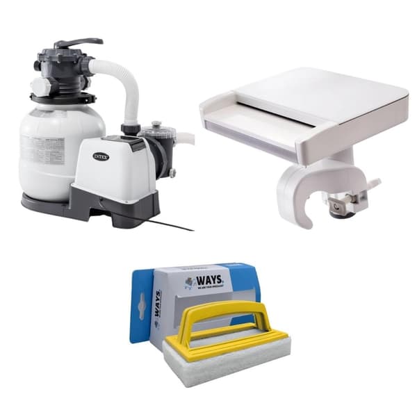 Intex - Vattenfall & Sand Filter Pump 7900 L/h & WAYS skurborste