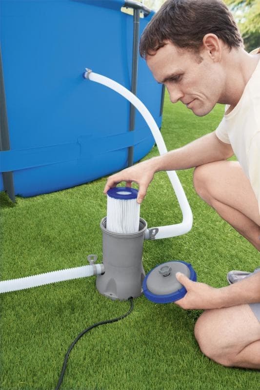 Bestway - svømmebassinpumpe - med filter - 2006 liter/time - grå