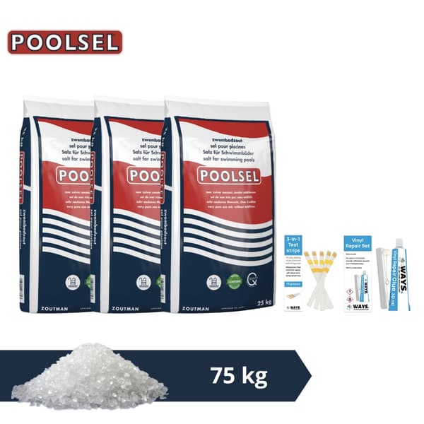 Poolsaltlack - Lämplig för saltvattensystem - 75 kg & WAYS skurborste