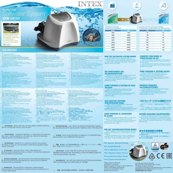 INTEX Krystal Clear ECO Saltvannssystem 26670GS