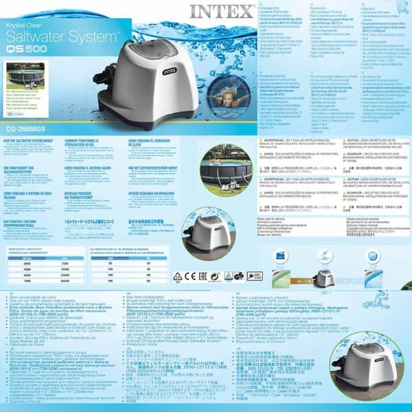 INTEX Krystal Clear ECO Saltvannssystem 26668GS