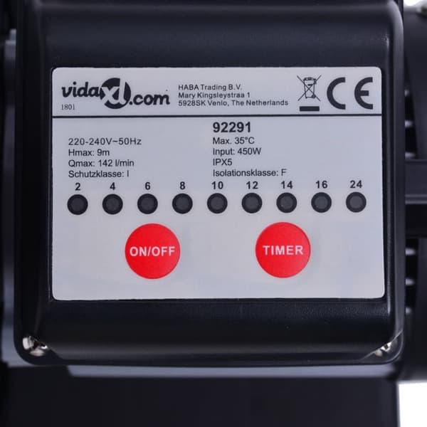sandfilterpumpe med timer 450 W 25 l