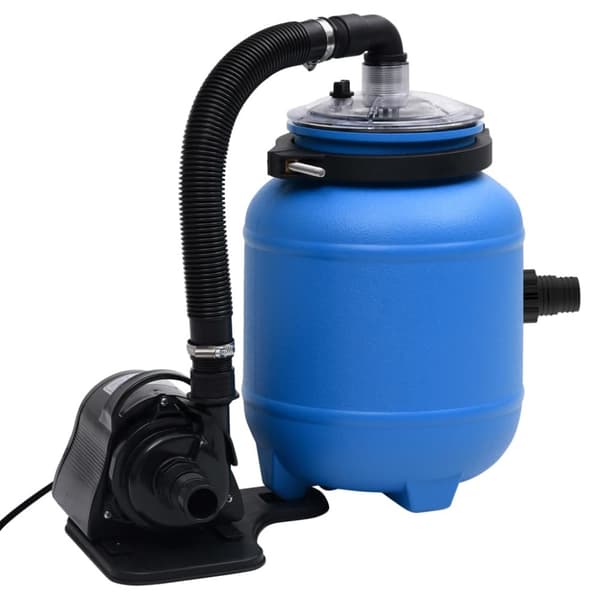 Poolfilterpump svart och blå 4 m³/tim