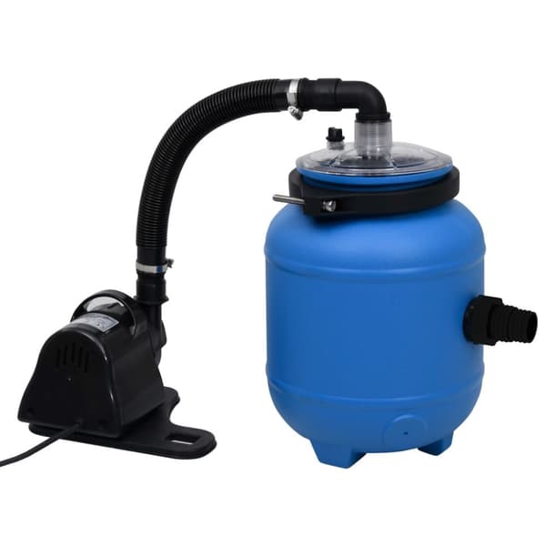 Poolfilterpump svart och blå 4 m³/tim
