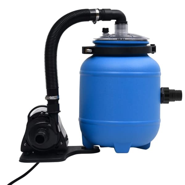 Poolfilterpump svart och blå 4 m³/tim