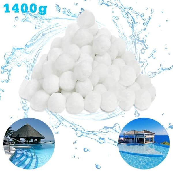 XMTECH poolfilterkulor 1400 g 50mm filterkulor Alternativ för 50 kg filtersand, vit