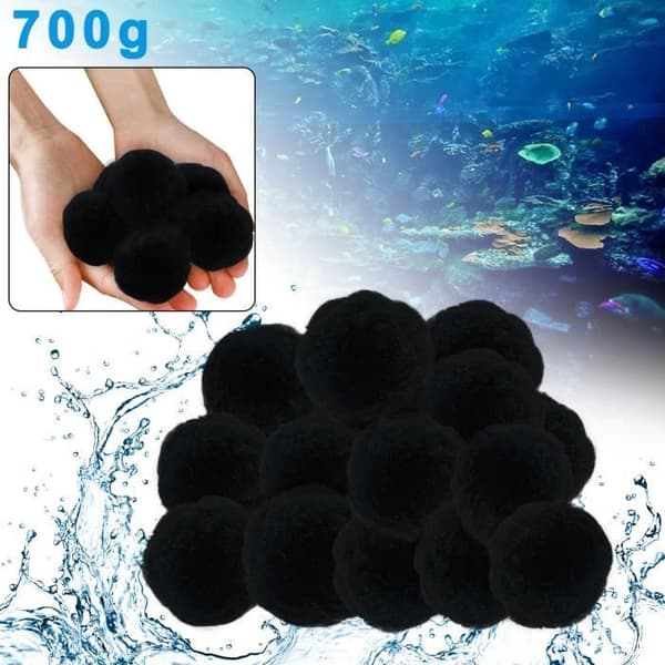 XMTECH Poolfilterkulor 700g 50mm Filterkulor Alternativ för 25kg filtersand, svart