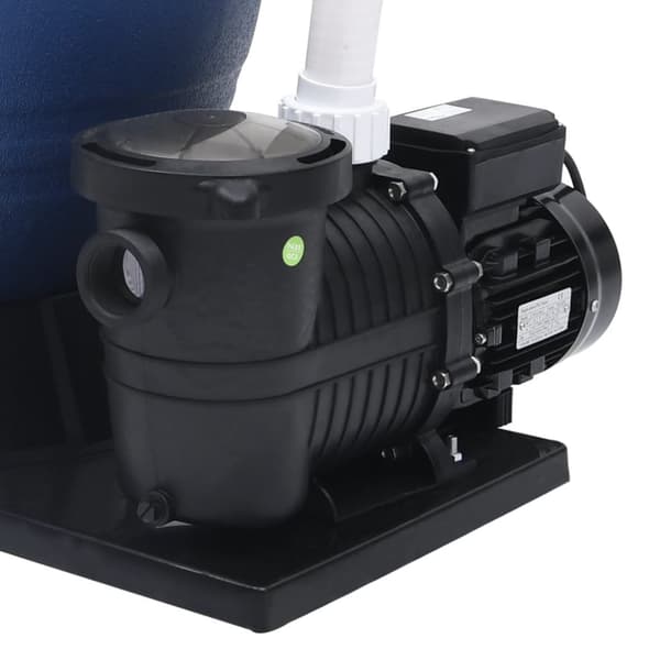 vidaXL Sandfilter med 7-vägsventil 1000 W-pump blå och svart -  Pool- & spafilter