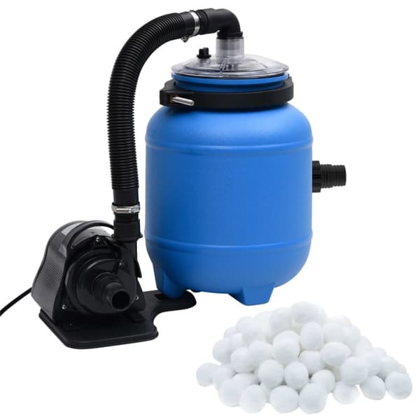 vidaXL Poolfilterpump svart och blå 4 m³/tim -  Pool- & spafilter