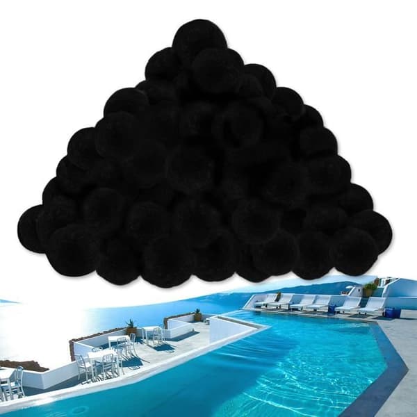 YUENFONG 700g poolfilterkulor, lämplig för simbassänger, svart