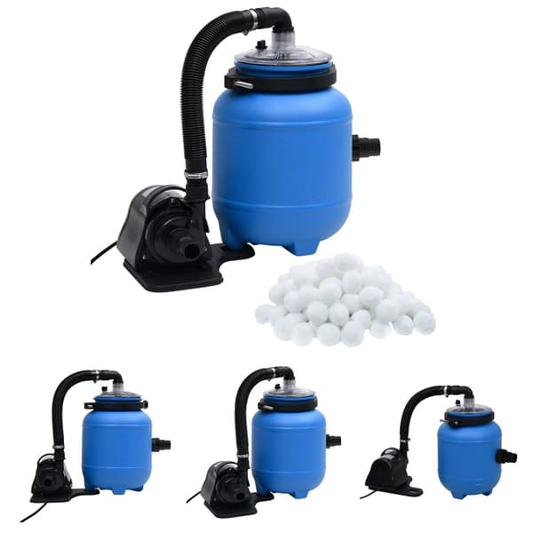 The Living Store Poolfilterpump svart och blå 4 m³/tim -  Pool- & spafilter