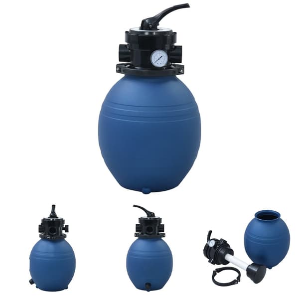 The Living Store sandfilter til pool ventil med 4 indstillinger 300 mm blå -  Pool & spa – filtre
