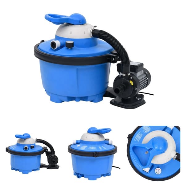 The Living Store sandfilterpumpe 385x620x432 mm 200 W 25 l blå og sort -  Pool & spa – filtre