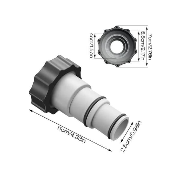 Poolslangadapter - Intex - Poolkoppling - Anslutningar 1,5" och 1,25" - Plast - Hållbar