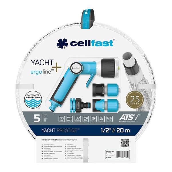 Slang med tillbehörssats Cellfast Yacht PVC 20 m Ø 12,5 mm Utdragbar