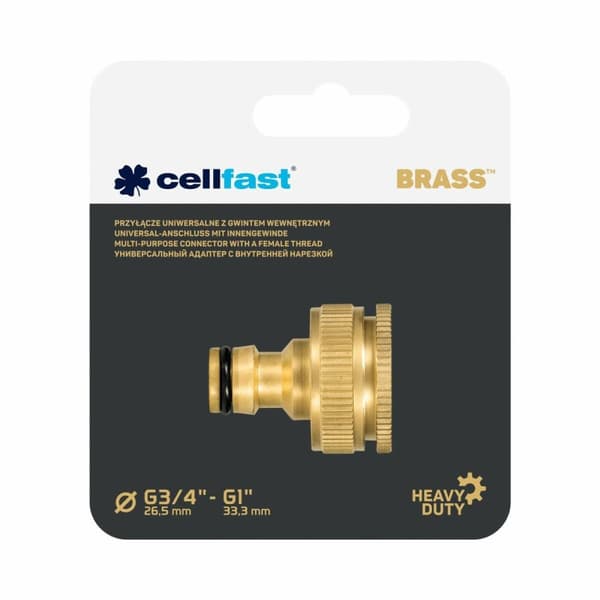 Slanganslutning Cellfast 3/4" 1" Mässing Kran