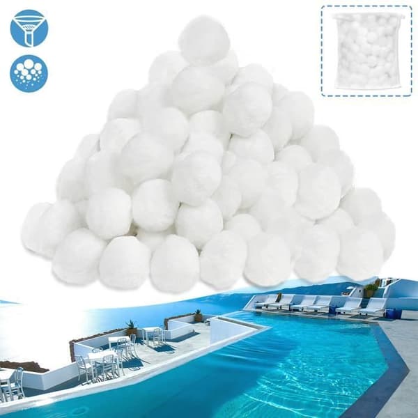 Filterkulor för sandfiltreringssystem - LARS360 - 1400 g - 100% polyeten - Vit