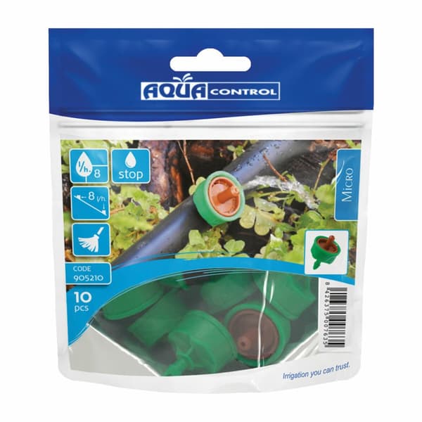 Självkompenserande droppare Aqua Control Stopper 905210 8 l/h Självrengörande Auto-dränering 10 antal