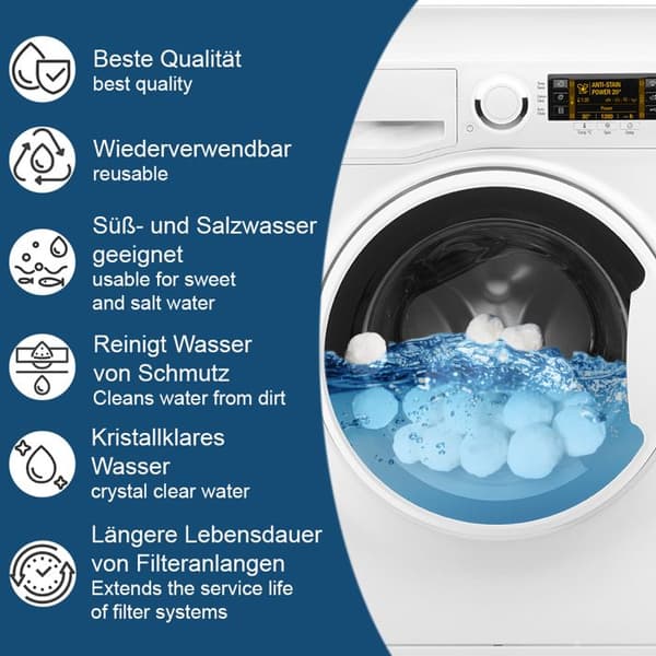 Poolfilterkulor, 1400g, Vit, Oskar Store