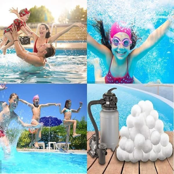 700 g vattenbruksfilterkulor för sandfilter Vattenrening Fiberbollsfiberfilter för poolspa