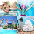 Miniatyrbild 4 av 6: 700 g vattenbruksfilterkulor för sandfilter Vattenrening Fiberbollsfiberfilter för poolspa
