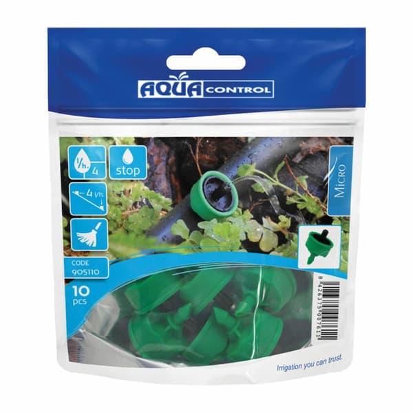 Selvkompenserende drypper Aqua Control Stopper 905110 4 l/h Automatisk rengøring Auto-dræning 10 enheder