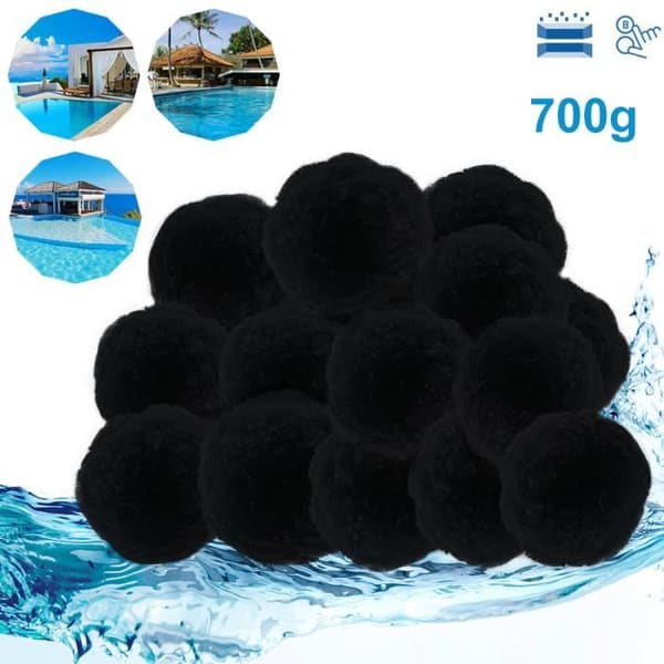 LARS360 poolfilterkulor - 700 g kan ersätta 25 kg filtersand (svart)