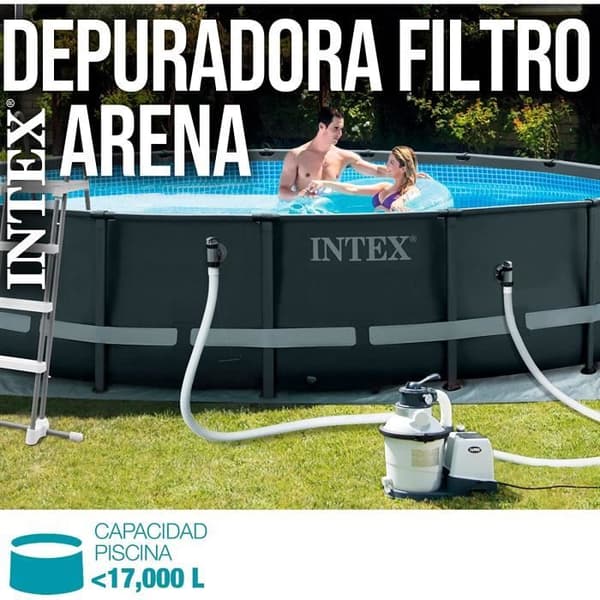 Sandfilter - Intex - SX925 - Flöde 2000 l/h - 4-vägsventil - Cylindrisk