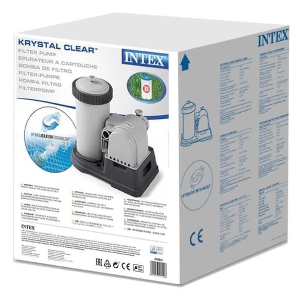 Filter med patron - INTEX - 28634 - Flöde 9,5 m3/h - Kompatibel med pooler upp till 7,5 m - Tystgående