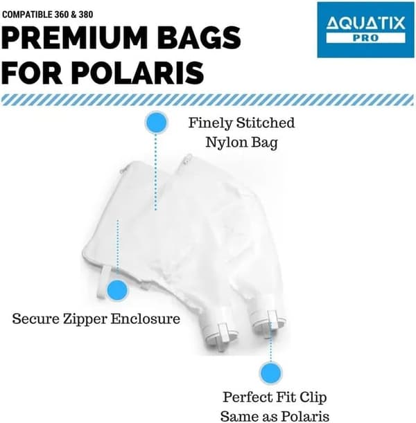 Moorle 1/2 Pakkaus Uima-altaan Suodatinpussi Polarikselle, Uima-altaan Puhdistuspussi Pakkaus / Uima-altaan Puhdistuspussit 360/380 - Nylon
