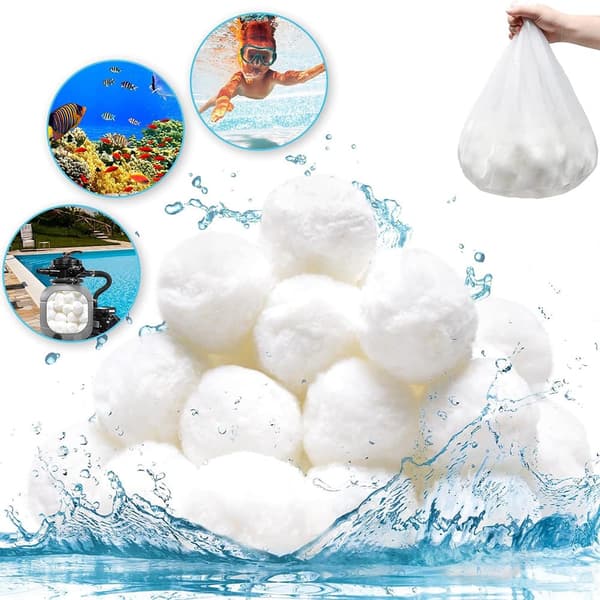 Lollanda Återanvändbara Filterbollar för Pool, sandfilterpumpar - Lätta Blå/Vita Filterkulor - 700/1400 g Vit SZ1-700g