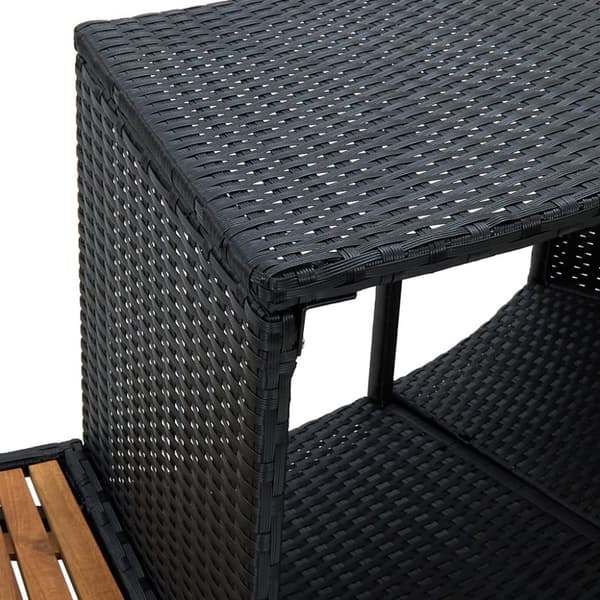 omkrans til spa polyrattan og akacietræ sort
