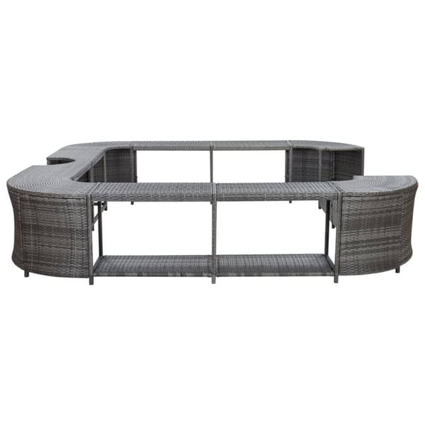 omkrans til spabad 268x268x55 cm polyrattan grå
