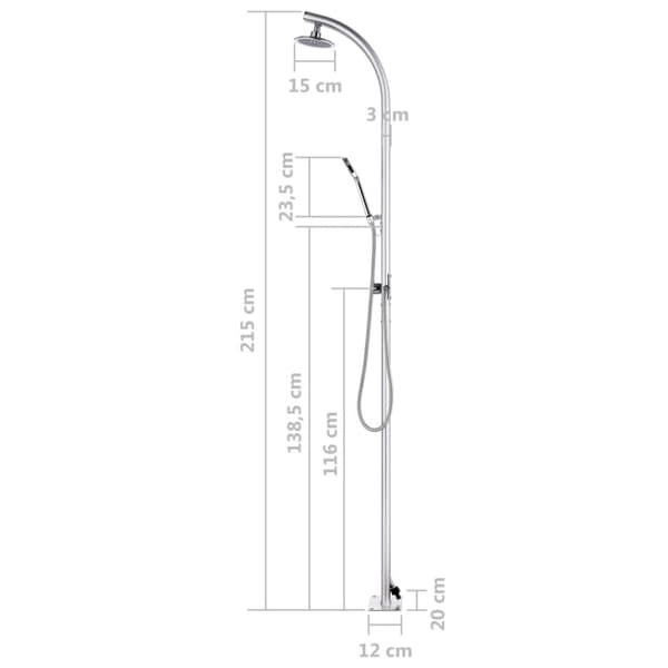 Puutarhasuihku 215 cm alumiini