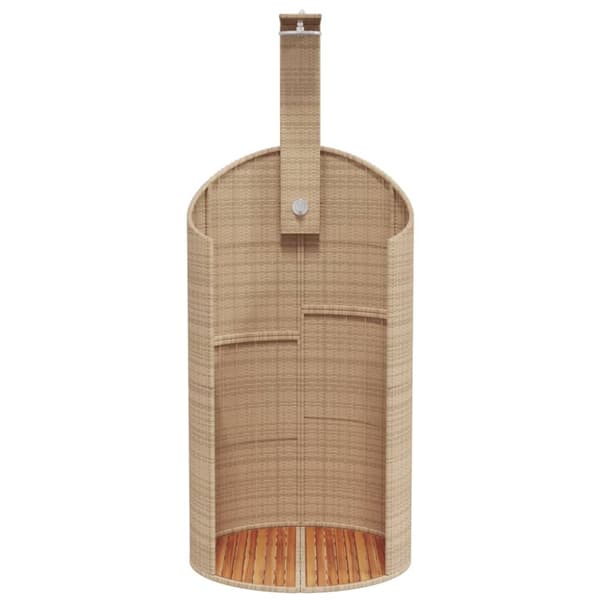 havebruser 100x100x241,5 cm polyrattan og akacietræ beige