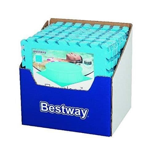 BESTWAY Set med 9 golvskyddsplattor i blått skum 50 x 50 cm 3 mm tjocka (golvmatta för ovanjordspool eller uppblåsbart spa)