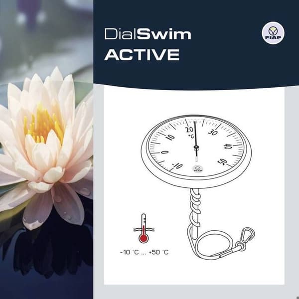 FIAP DialSwim ACTIVE Simbassängtermometer rostfritt stål, blå (anodiserad)