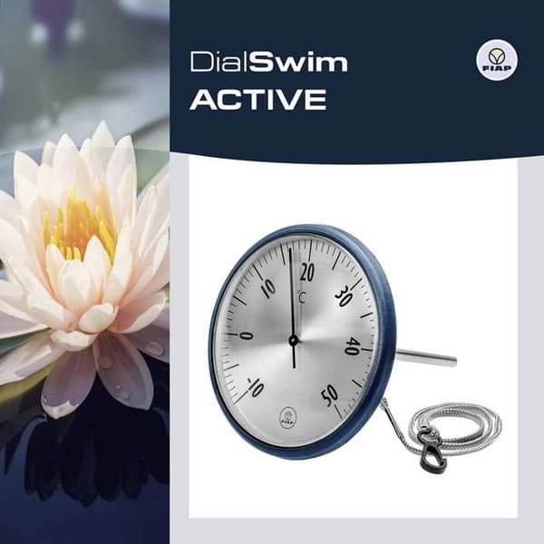 FIAP DialSwim ACTIVE Simbassängtermometer rostfritt stål, blå (anodiserad)