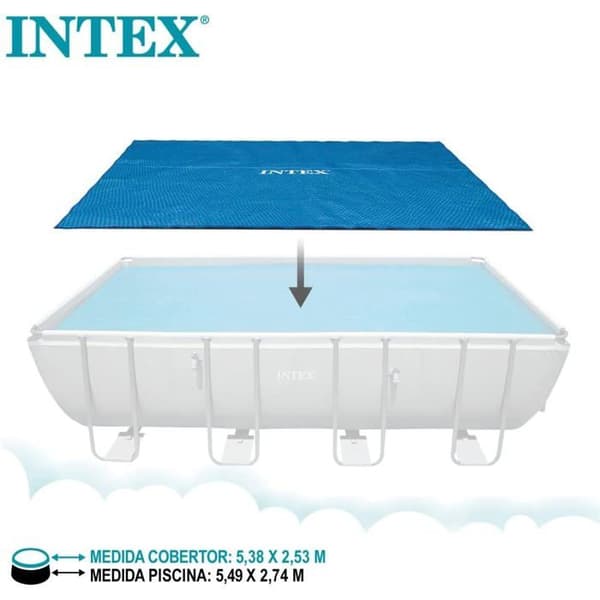 Rektangulärt bubbelskydd 5,49 x 2,74 m blå - Intex