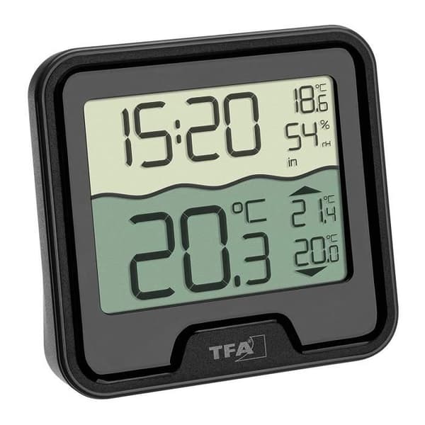 Pooltermometer - TFA-Dostmann - Marbella 30.3066.01 - Svart - Celsius/Fahrenheit-avläsning - Flytande