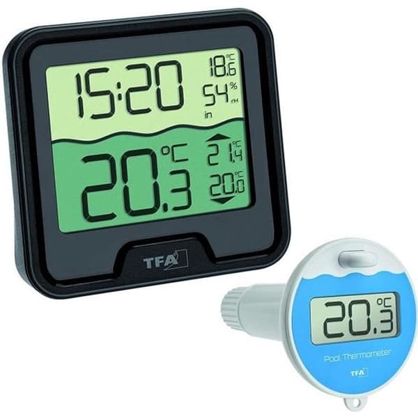 Pooltermometer - TFA-Dostmann - Marbella 30.3066.01 - Svart - Celsius/Fahrenheit-avläsning - Flytande