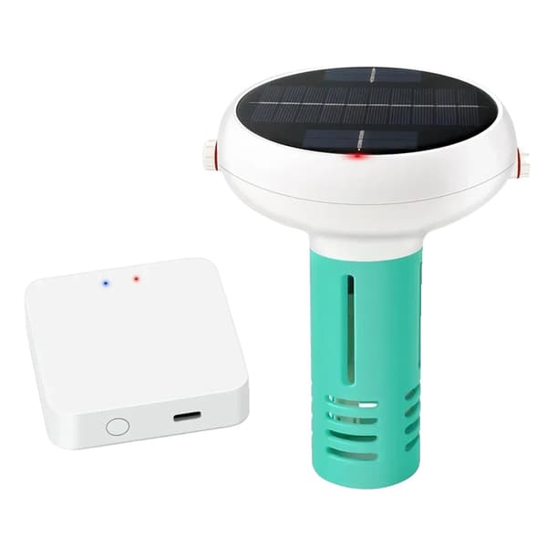 Intelligent Chlorinmåler, pH-måleområde 0,0-14,0, Dual Charging USB & Solenergi,Monitor   gateway