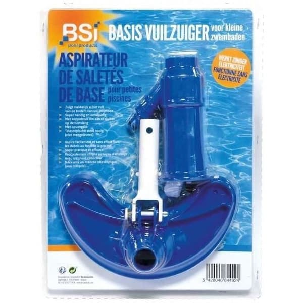 Manuell bottenav suction - BSI - Med sin påse för skräp från poolen - 30cm