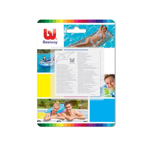 Reparationsplåster - BESTWAY - Set om 10 - Vattentät - 6,5 cm x 6,5 cm - För poolfoder